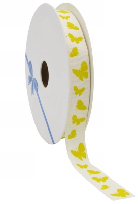 Kadolint Katoen Vlinders Geel 15mm x 20meter