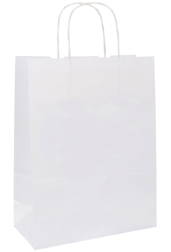 Papieren Draagtas Kassel Met Handvat Wit A4 24x11x31cm 150stuks BULK