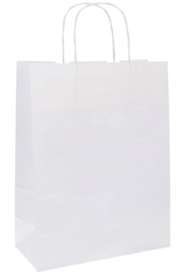 Papieren Draagtas Kassel Met Handvat Wit A4 22x10x31cm 50stuks