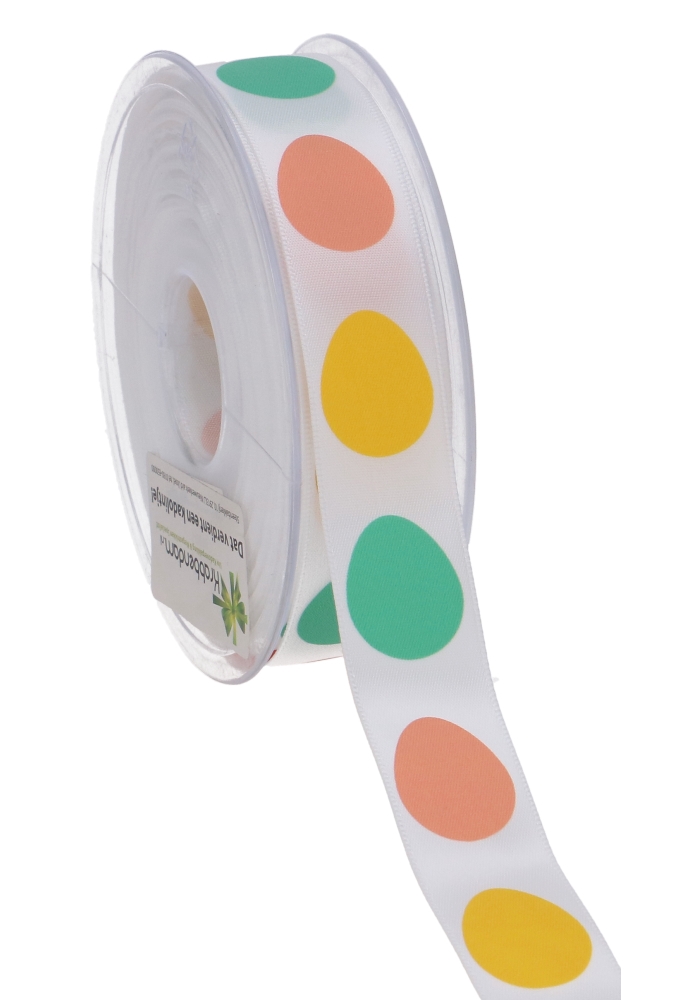 Kadolint Pasen Satijn Paasei Geel Peach Groen 23mm x 25meter