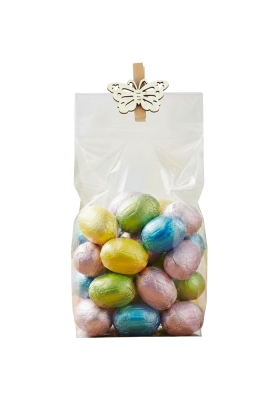 Houten Deco Knijper Vlinder Naturel 4x2.2cm 36stuks