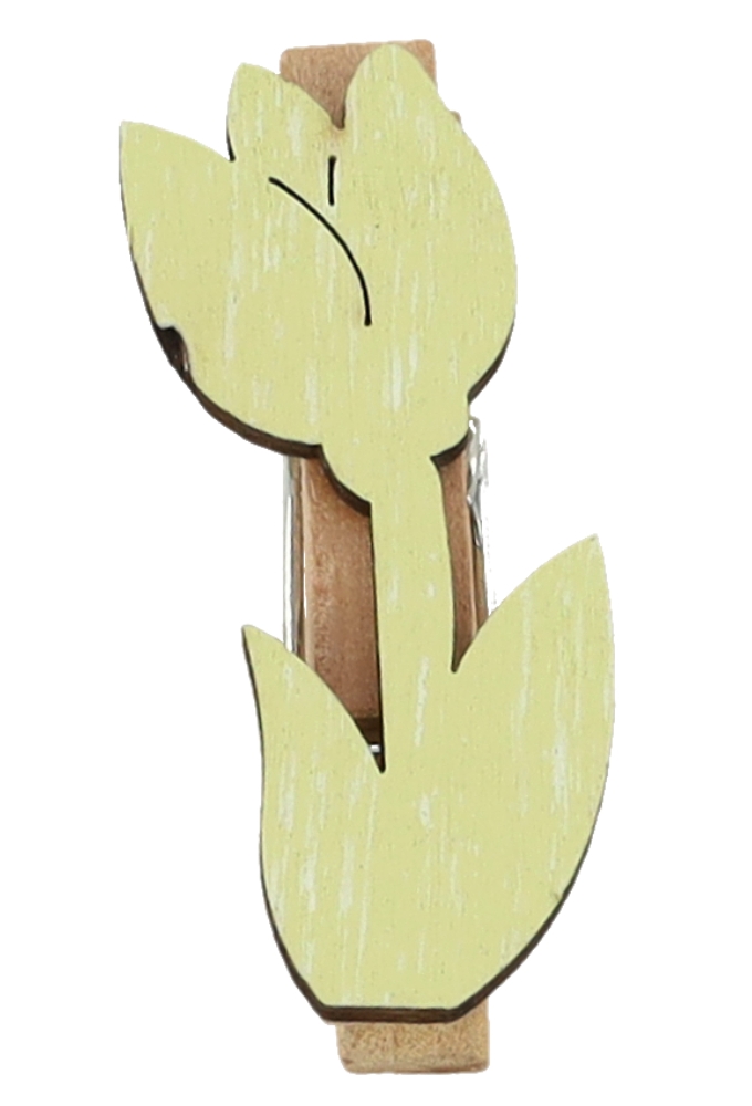 Houten Deco Knijper Tulp Groen 2x3,5cm 36stuks