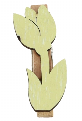 Houten Deco Knijper Tulp Groen 2x3,5cm 36stuks