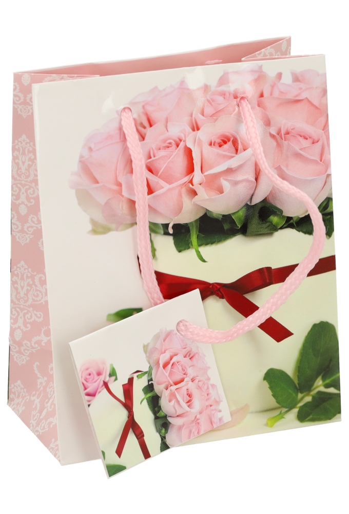 Kadotasjes Bloem Klein Potje Met Roosjes 11x6.5x14.5cm 12stuks