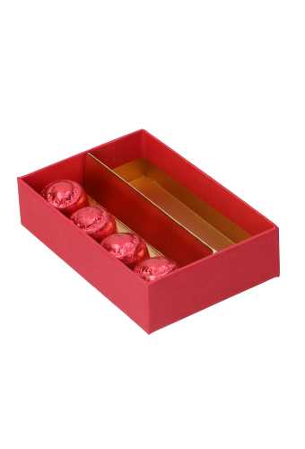 Bonbondoosjes Mat Rood & Venster 6 Bonbons 11.2x7.5x2.8cm 10stuks