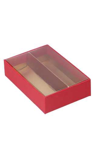 Bonbondoosjes Mat Rood & Venster 6 Bonbons 11.2x7.5x2.8cm 10stuks