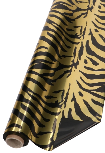 Kadofolie Dubbelzijdig Zwart Zebra Goud 70cm x 50m