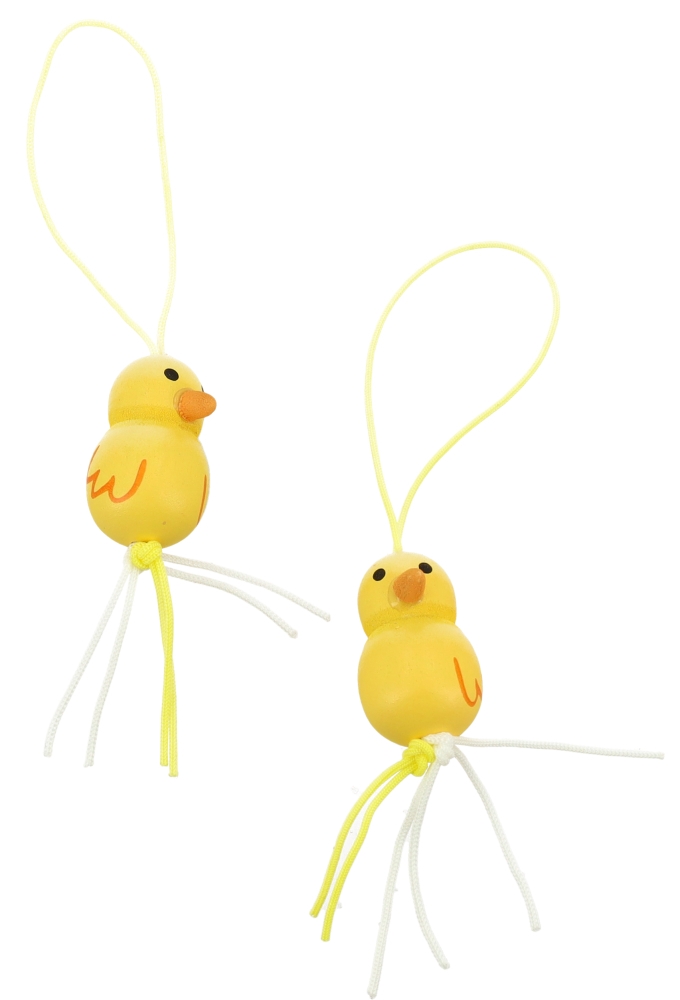 Gelukspoppetjes Kuiken 2.5cm Hout Aan Koordje 50stuks