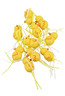 Gelukspoppetjes Kuiken 2.5cm Hout Aan Koordje 50stuks