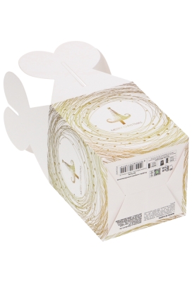 Geschenkdoosje Kerstmis Tree White Golden Swirl 8.5x8.5x10.5cm 10stuks