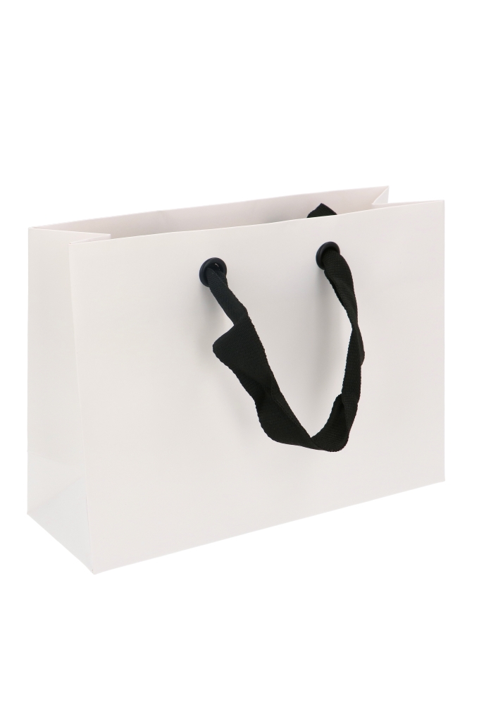 Luxe Kadotasjes Dublin Wit Mat Met Draaglint 25x9x18cm 8stuks