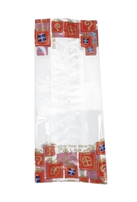 Zijvouwzakje Met Opdruk Sint & Piet Kadootje 10x8x30cm 100stuks