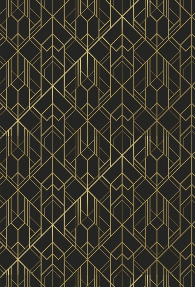 Kadopapier Coated Style Moderne Black & Gold 50cm x 200meter