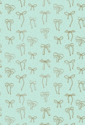 Kadopapier Happy Bows Mint & Gold 70cm x 200meter