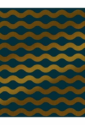 Kadopapier Coated Fusilli Blue & Yellow metallic 50cm x 200meter