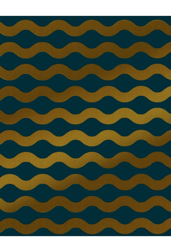 Kadopapier Fusilli Blue & Yellowmetallic 70cm x 200meter