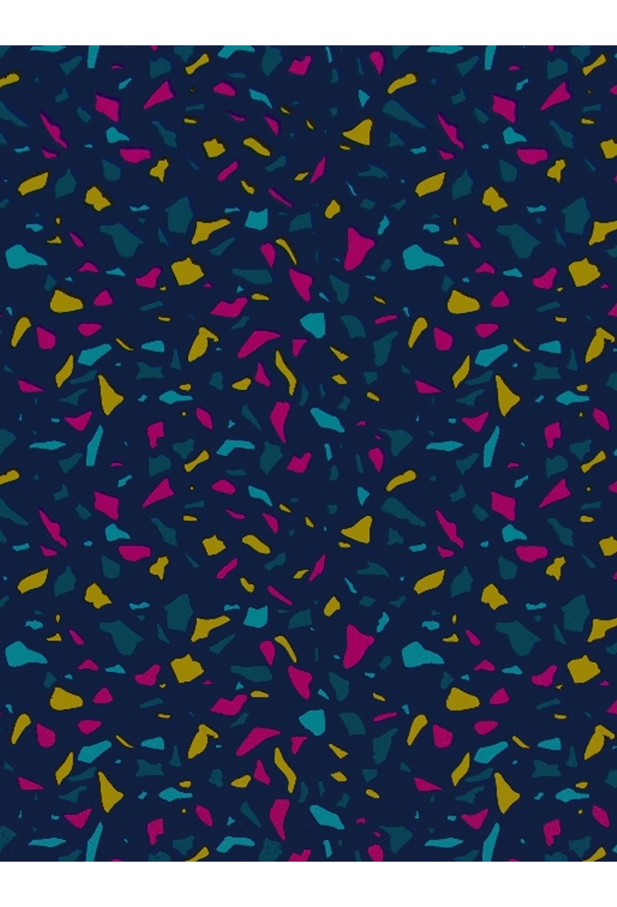 Kadopapier Terrazzo Tile Blue & Magenta 70cm x 200meter