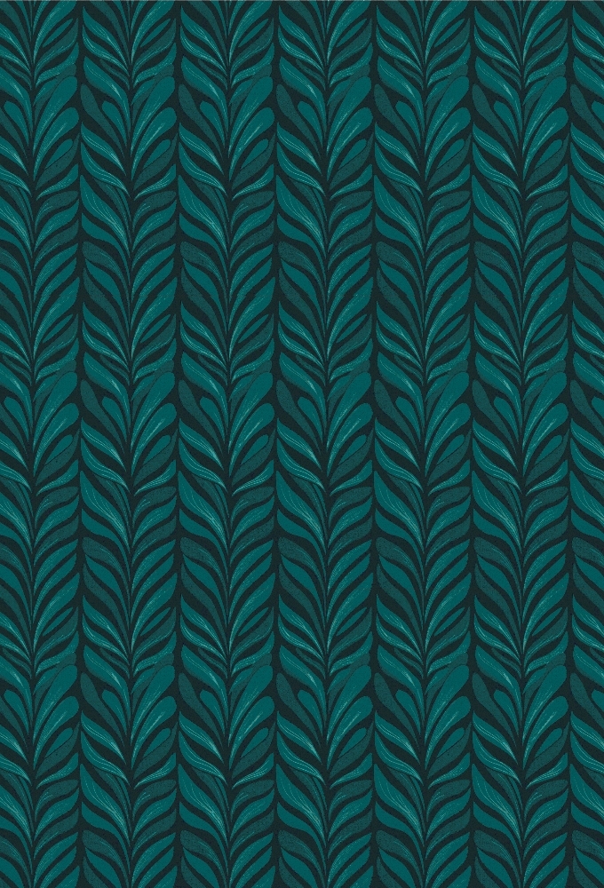 Kadopapier Leaf Lines Blue 70cm x 200meter