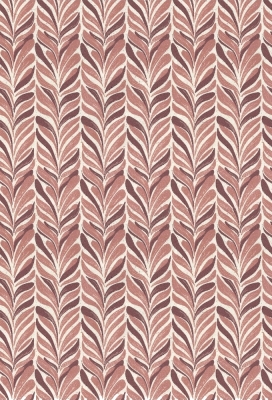 Kadopapier Gras Leaf Lines Copper & Aubergine 70cm x 200meter