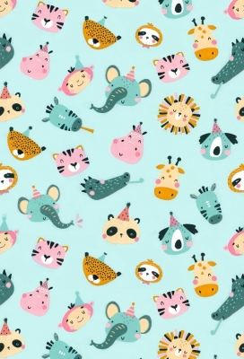 Kadopapier Coated Zoo Animal Party 50cm x 200meter