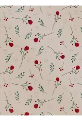 Kadopapier Metallic Little Red Flower 70cm x 200meter