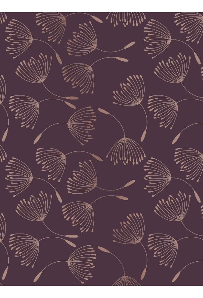 Kadopapier Metallic Dandelion Mauve & Bronze 50cm x 200meter