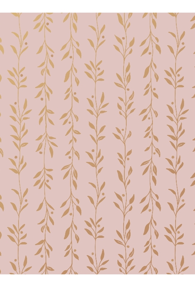 Kadopapier Metallic Whispering Leaves Poudre & Gold 50cm x 200meter