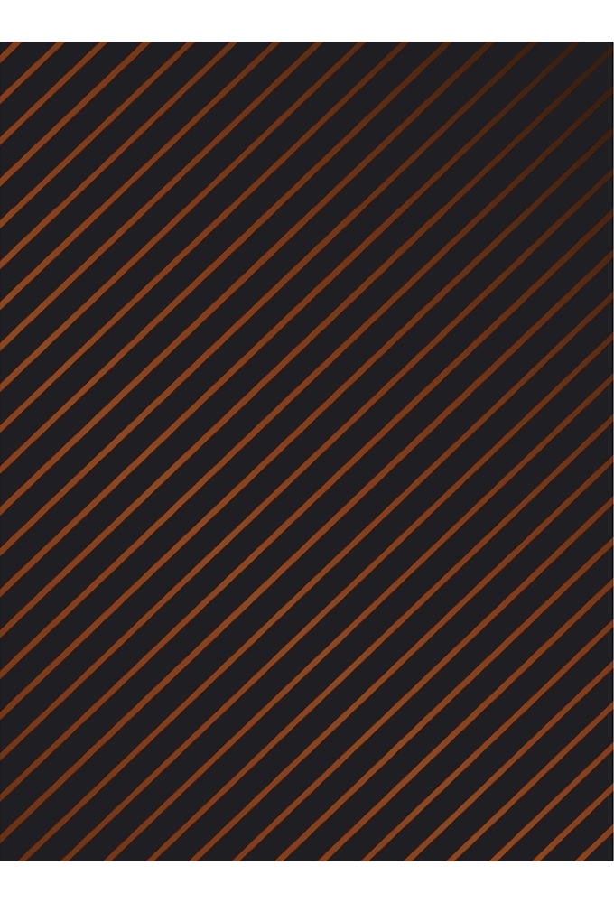Kadopapier Metallic  Classic Stripe Black & Copper 50cm x 200meter