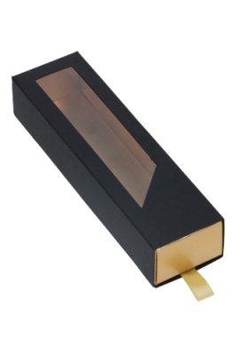 Bonbondoos 1 Ladeboxje Zwart Mat Goud Mat Laag FSC® 16x4.3x2.8cm 10st