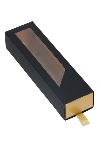 Bonbondoos 1 Ladeboxje Zwart Mat Goud Mat Laag FSC® 16x4.3x2.8cm 10st
