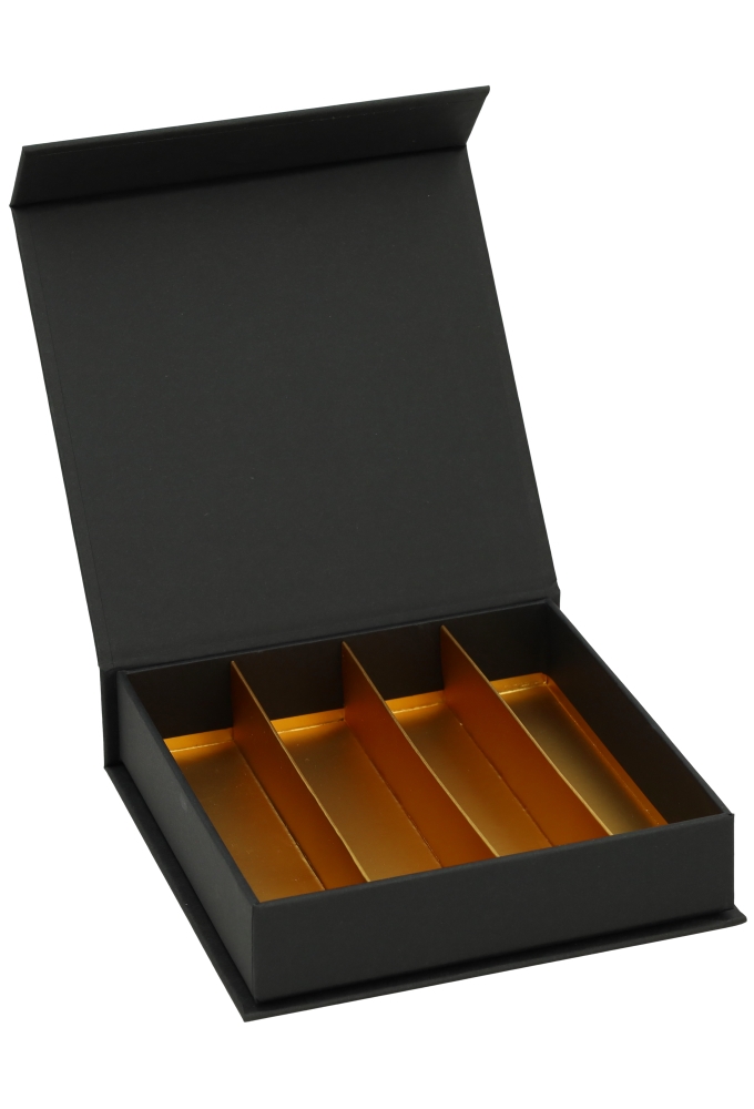 Magneet Bonbondoosjes Mat Zwart 16 Bonbons FSC® 14x14x3cm 10stuks