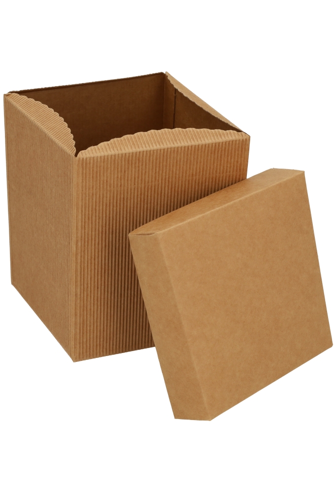 Kadodoos Dozza Met Deksel Naturel 431gram 12x12x15cm 10stuks