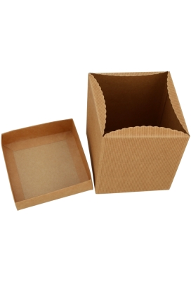 Kadodoos Dozza Met Deksel Naturel 431gram 12x12x15cm 10stuks