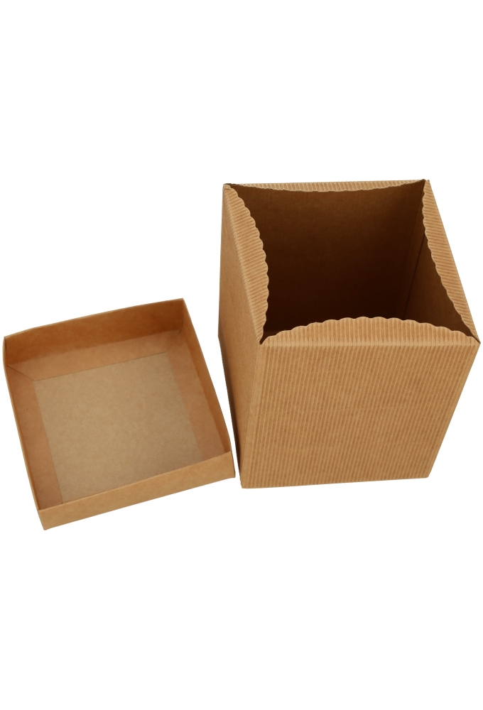 Kadodoos Dozza Met Deksel Naturel 431gram 12x12x15cm 10stuks