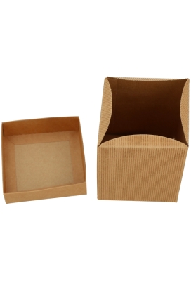 Kadodoos Dozza Met Deksel Naturel 431gram 10x10x12cm 10stuks