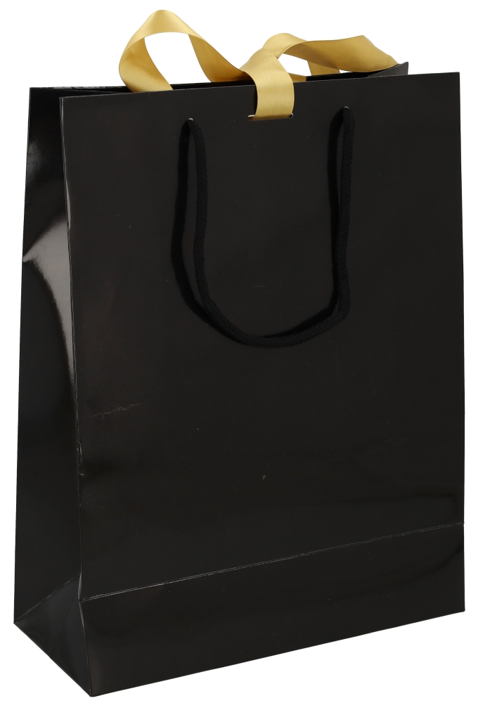 Kadotasjes Trazo Zwart Glanzend Met PVC Venster 28x12x36cm 10stuks