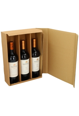 Wijndoos Modern Naturel 36x25x9cm 3 fles 25stuks