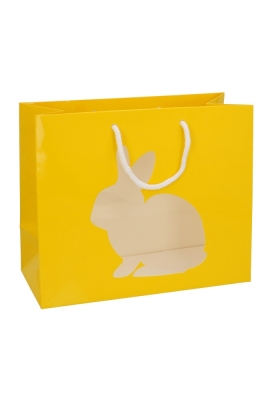Paastasjes Geel Haasje 24x11x20cm FSC® 12stuks