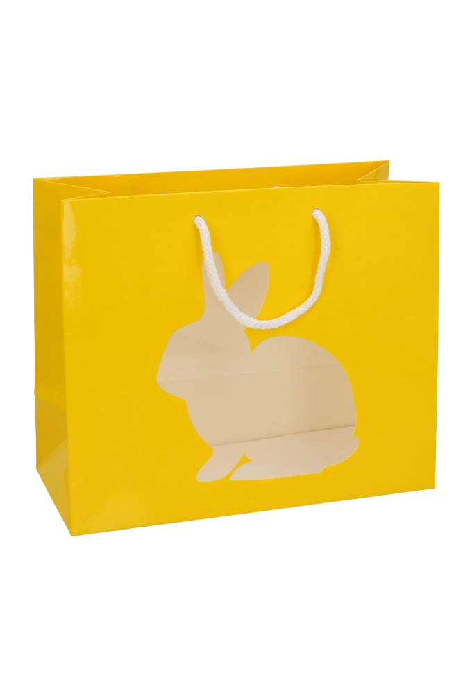 Paastasjes Geel Haasje 24x11x20cm FSC® 12stuks