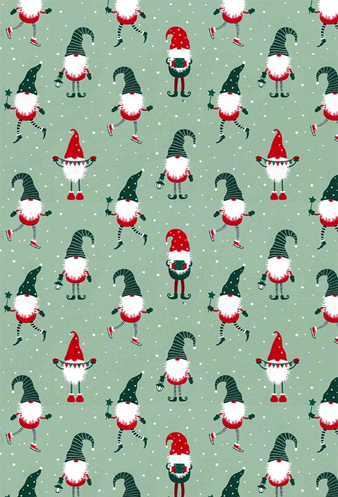 Kerstpapier Gnomy Xmas 50cm x 200meter