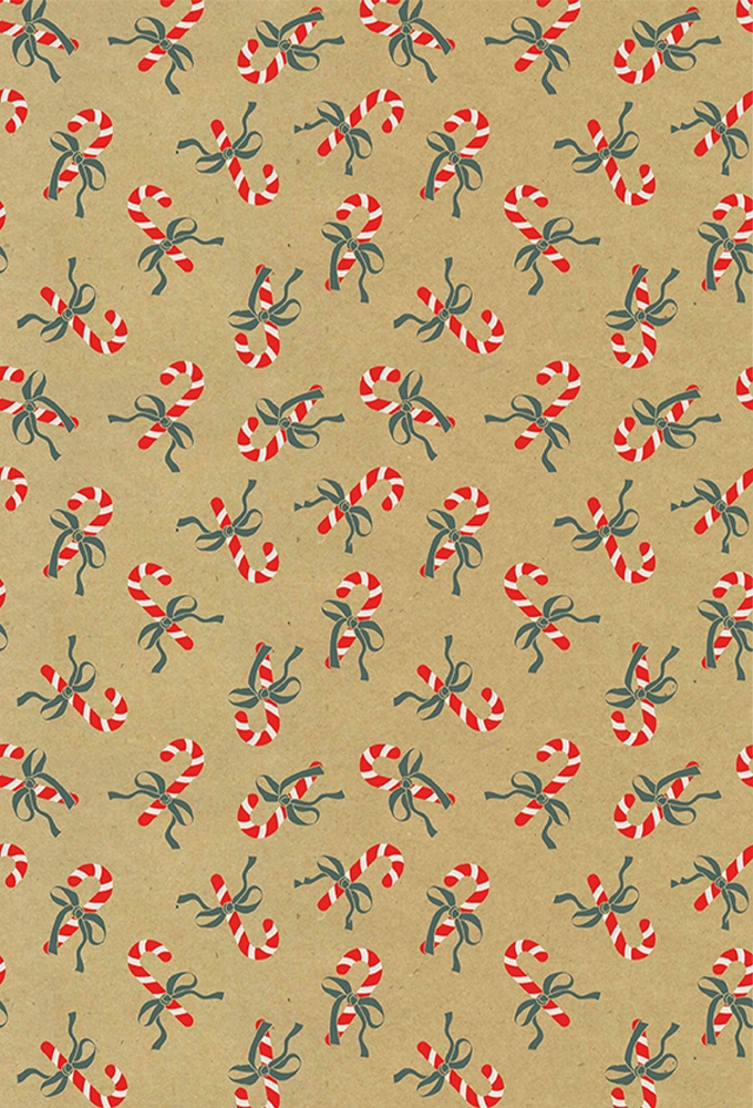 Kerstpapier Candycanes 70cm x 200meter