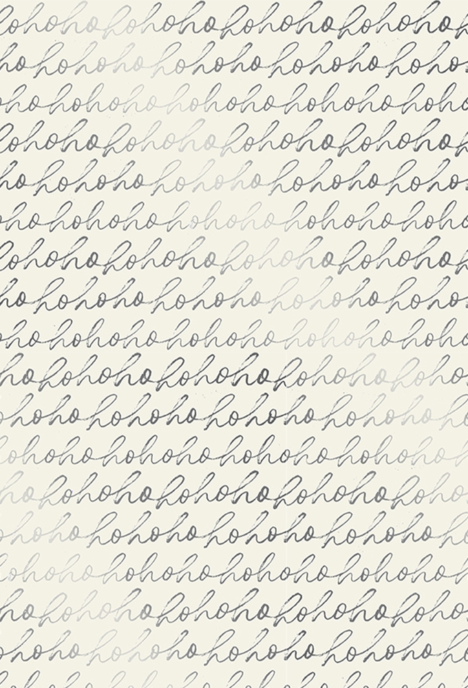 Kerstpapier Hoho Merry Xmas Metallic 50cm x 200meter