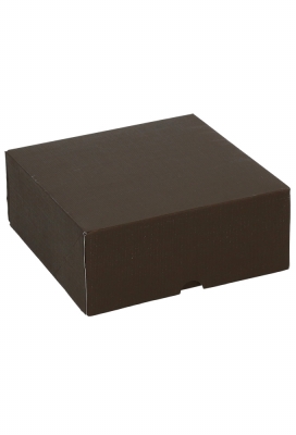 Gebaksdoos Chocolate Met Klep & Venster 18x18x7.5cm 275gram 50stuks