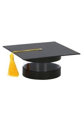 Kadokoker Transparant Afstudeerhoedje Geslaagd & Gele Kwast 12cm 1st