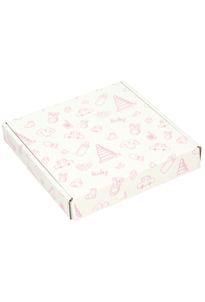 Brievenbusdoos Baby Roze Vierkant 17.5x17.5x2.8cm 10stuks