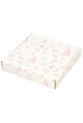 Brievenbusdoos Baby Roze Vierkant 17.5x17.5x2.8cm 10stuks