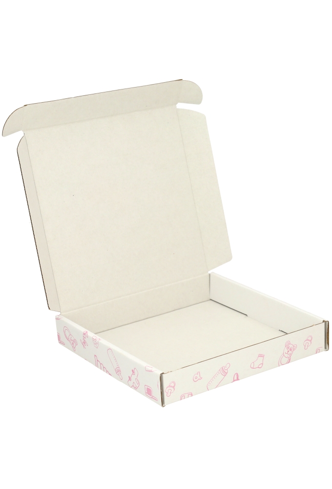 Brievenbusdoos Baby Roze Vierkant 17.5x17.5x2.8cm 10stuks