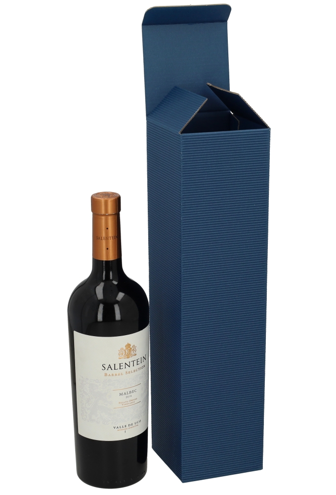 Wijndoos Modern Blauw 35.5x9x9cm 1fles Staand 50stuks