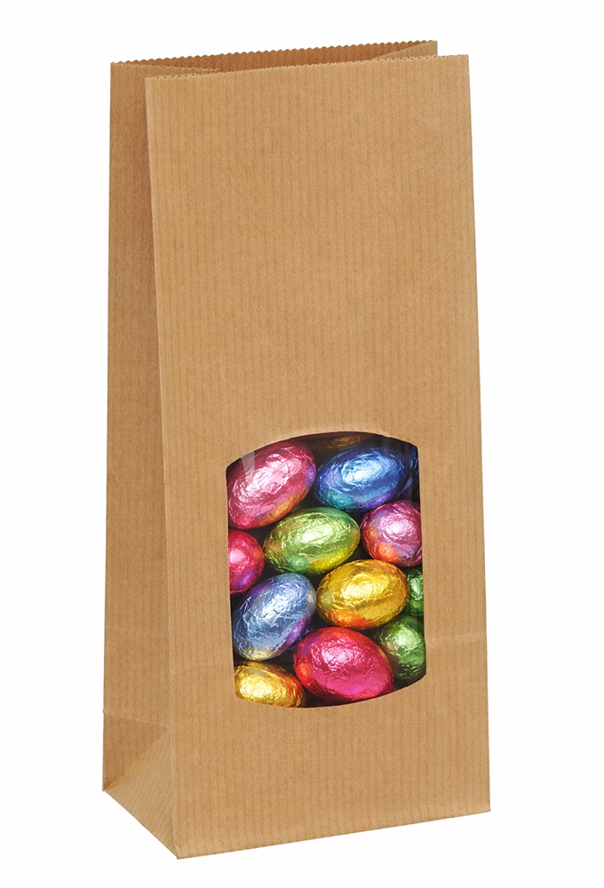 Blokbodemzakjes Kraft & Venster 9x5x21.5cm 250ml 100stuks