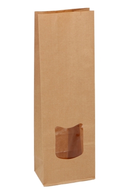 Blokbodemzakjes Kraft & Venster Sealbaar 9.5x6.5x29.5cm 100stuks